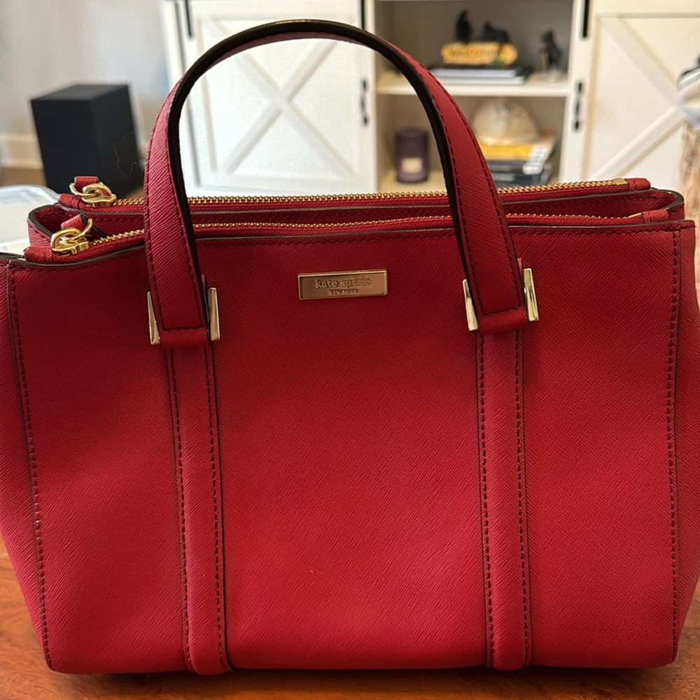 Red Leather Kate Spade Handbag